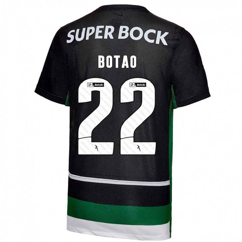 Danxen Enfant Maillot Martim Botão #22 Noir Blanc Vert Tenues Domicile 2024/25 T-Shirt