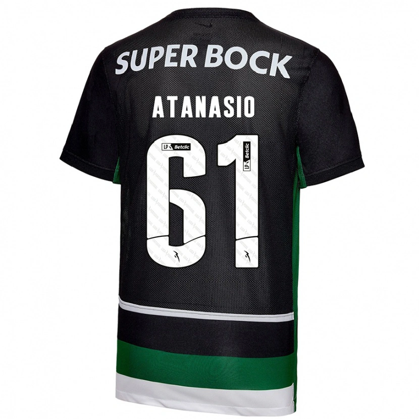 Danxen Enfant Maillot Atanásio #61 Noir Blanc Vert Tenues Domicile 2024/25 T-Shirt