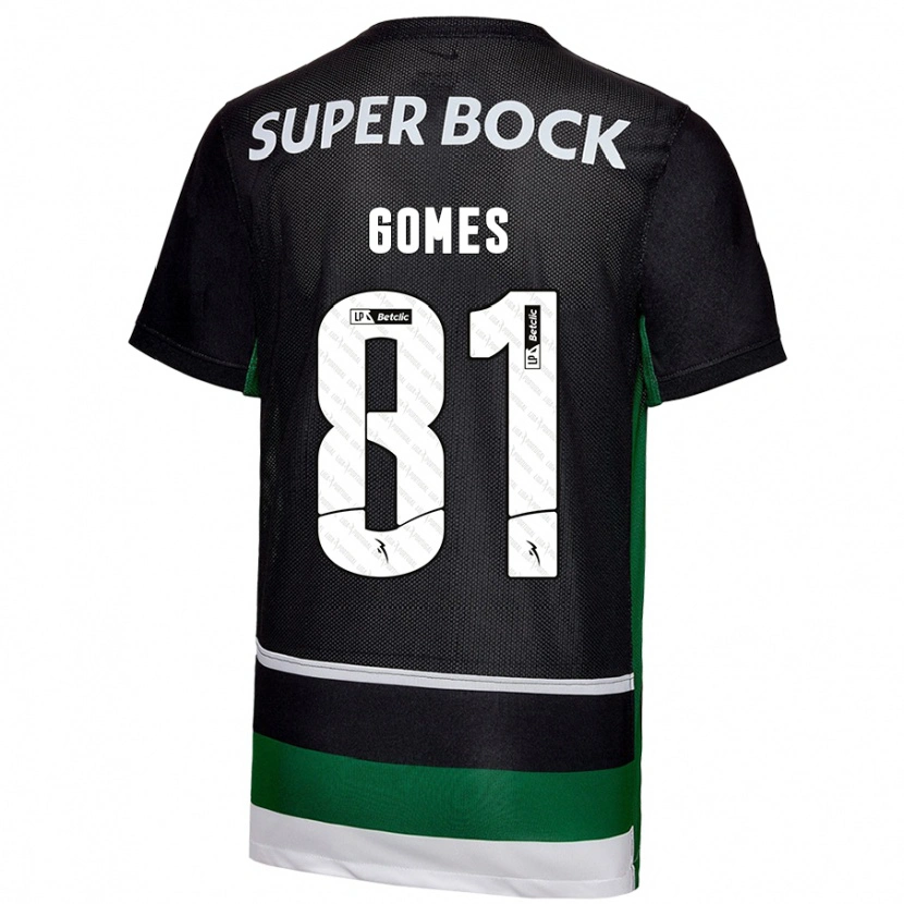 Danxen Enfant Maillot Salvador Gomes #81 Noir Blanc Vert Tenues Domicile 2024/25 T-Shirt