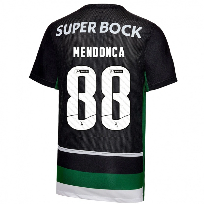 Danxen Enfant Maillot Manuel Mendonça #88 Noir Blanc Vert Tenues Domicile 2024/25 T-Shirt