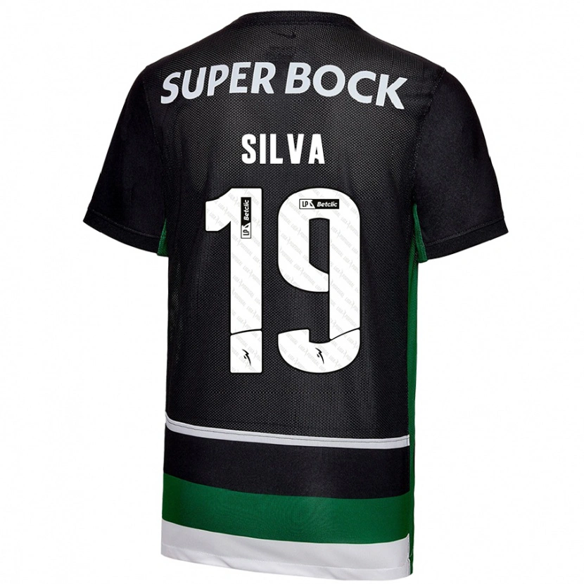 Danxen Enfant Maillot Diana Silva #19 Noir Blanc Vert Tenues Domicile 2024/25 T-Shirt