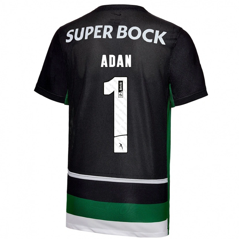 Danxen Enfant Maillot Antonio Adán #1 Noir Blanc Vert Tenues Domicile 2024/25 T-Shirt