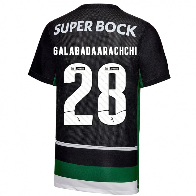 Danxen Enfant Maillot Jacinta Galabadaarachchi #28 Noir Blanc Vert Tenues Domicile 2024/25 T-Shirt