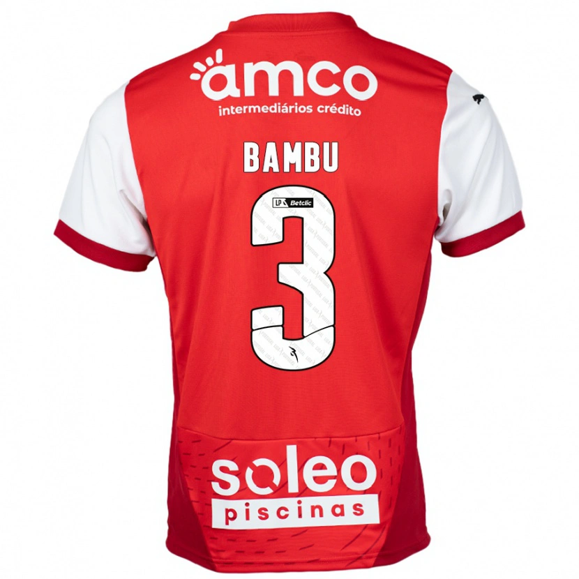 Danxen Enfant Maillot Robson Bambu #3 Rouge Blanc Tenues Domicile 2024/25 T-Shirt