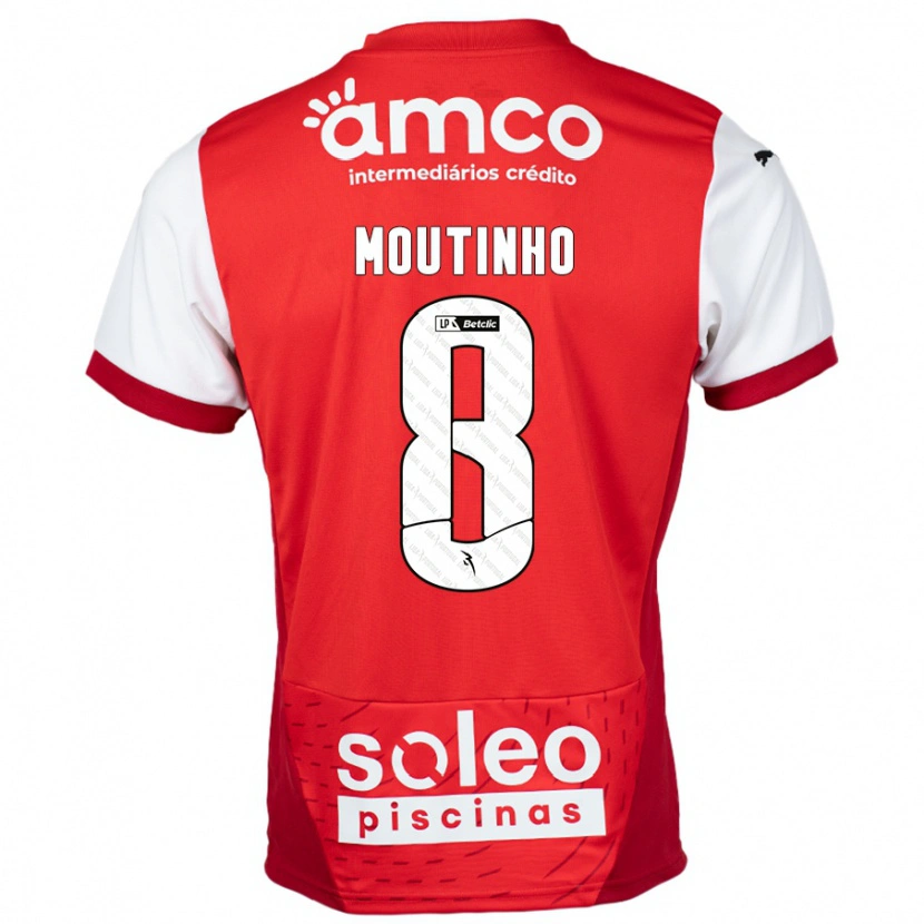 Danxen Enfant Maillot João Moutinho #8 Rouge Blanc Tenues Domicile 2024/25 T-Shirt