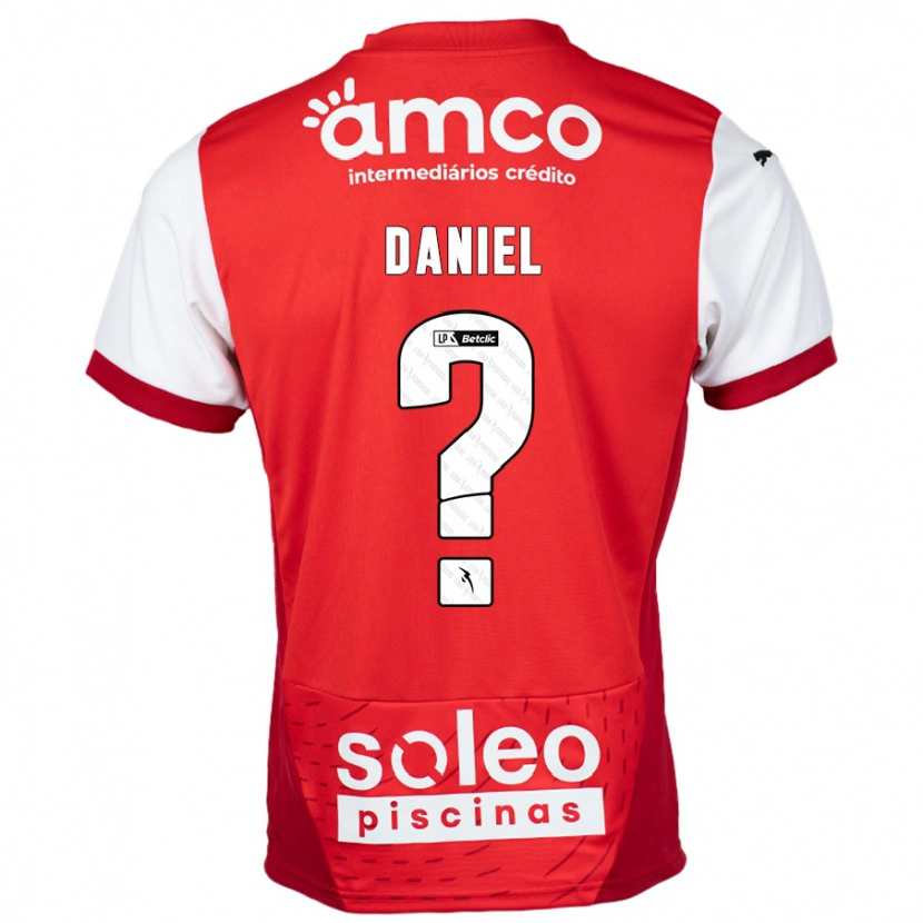 Danxen Enfant Maillot Paulo Daniel #0 Rouge Blanc Tenues Domicile 2024/25 T-Shirt