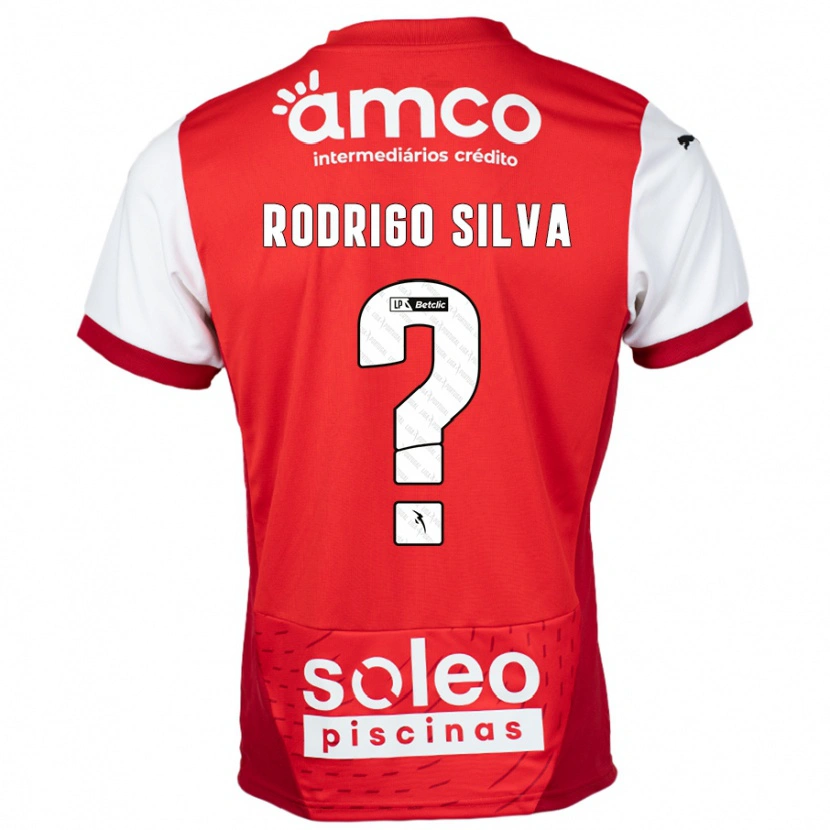 Danxen Enfant Maillot Rodrigo Silva #0 Rouge Blanc Tenues Domicile 2024/25 T-Shirt