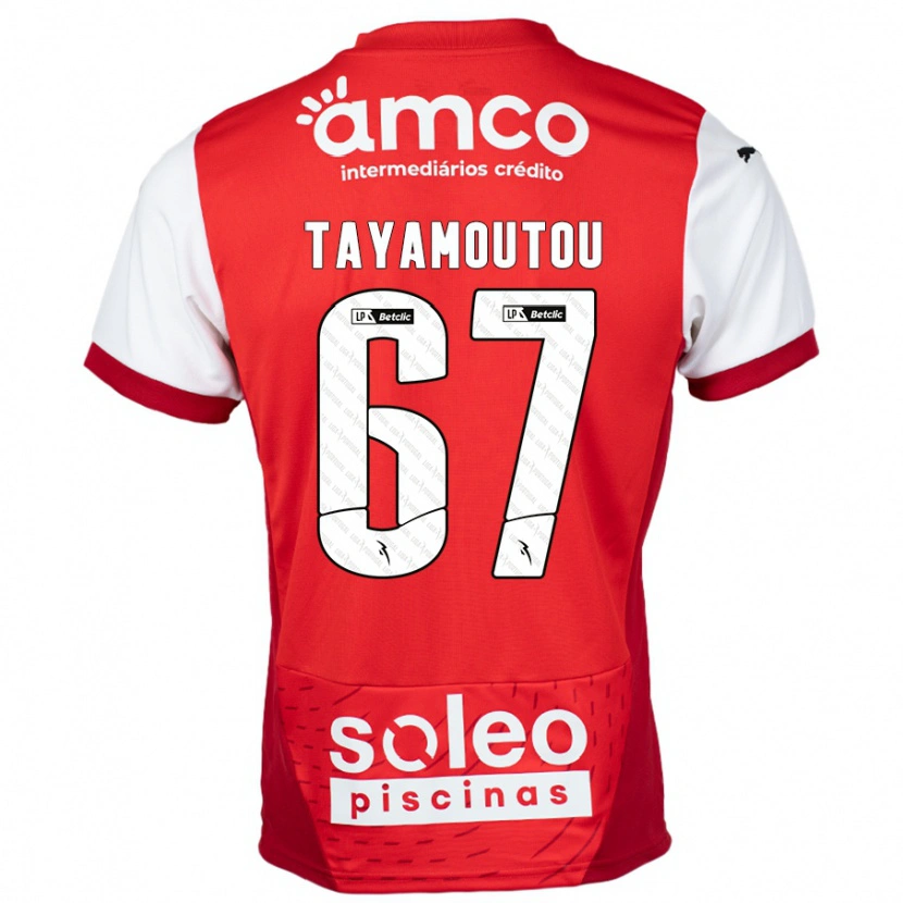 Danxen Enfant Maillot Enzo Tayamoutou #67 Rouge Blanc Tenues Domicile 2024/25 T-Shirt