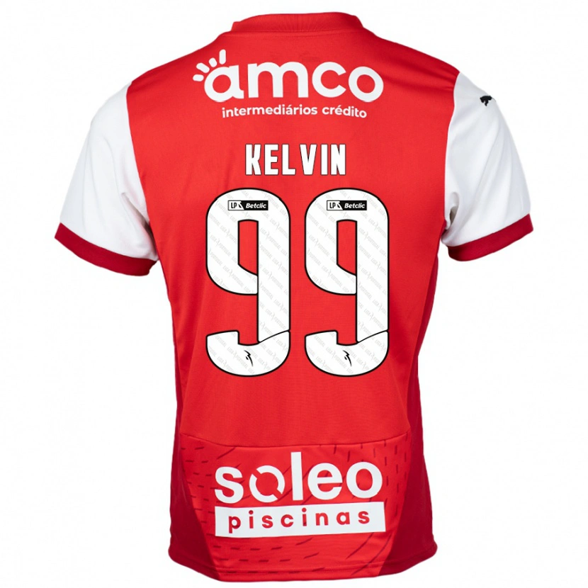 Danxen Enfant Maillot Kauan Kelvin #99 Rouge Blanc Tenues Domicile 2024/25 T-Shirt