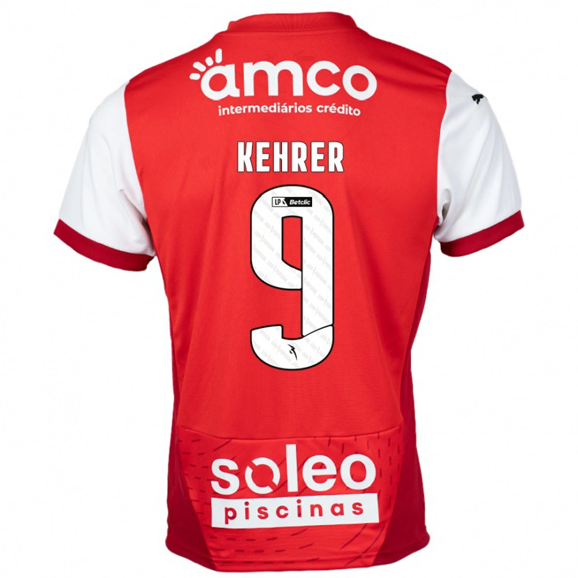 Danxen Enfant Maillot Caroline Kehrer #9 Rouge Blanc Tenues Domicile 2024/25 T-Shirt