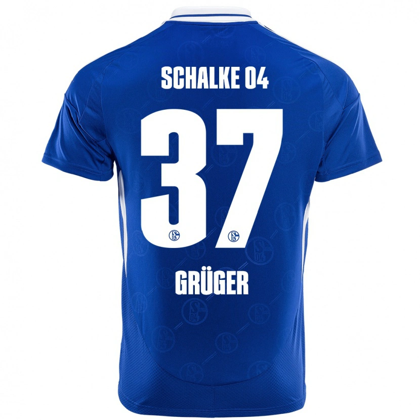 Danxen Enfant Maillot Max Grüger #37 Bleu Royal Tenues Domicile 2024/25 T-Shirt