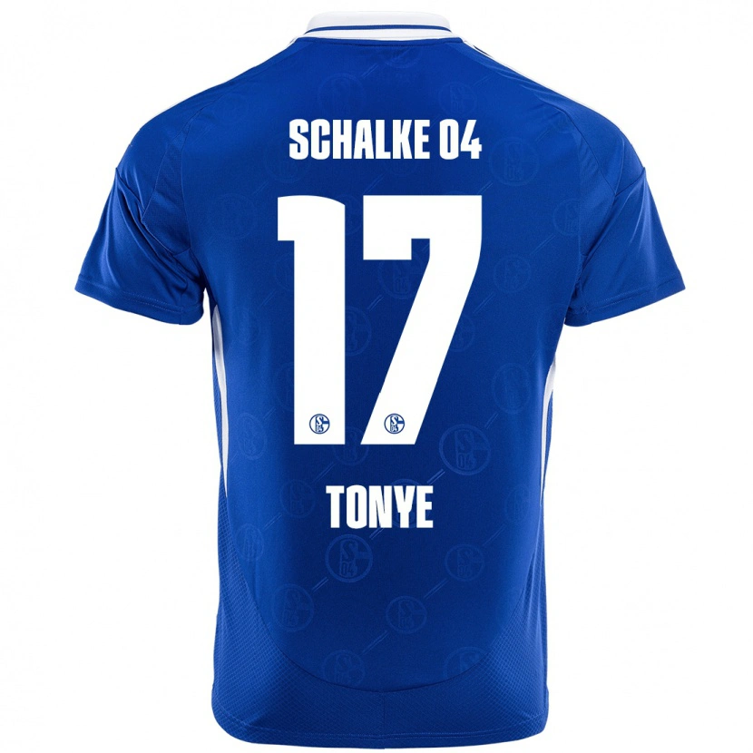 Danxen Enfant Maillot Yannick Tonye #17 Bleu Royal Tenues Domicile 2024/25 T-Shirt