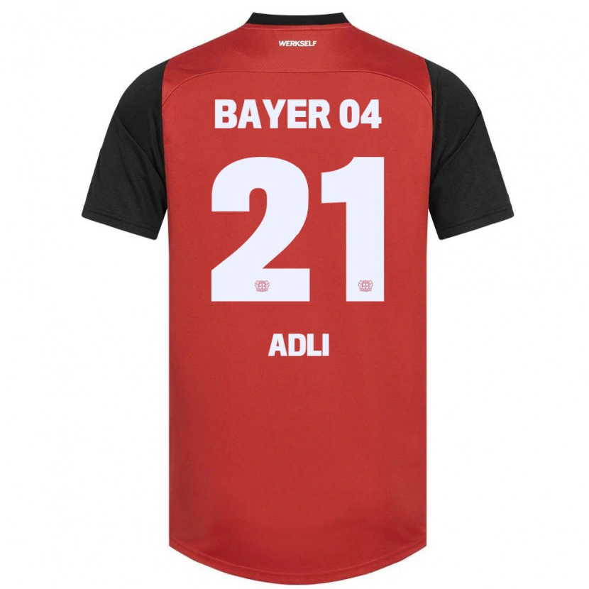 Danxen Enfant Maillot Amine Adli #21 Rouge Noir Tenues Domicile 2024/25 T-Shirt