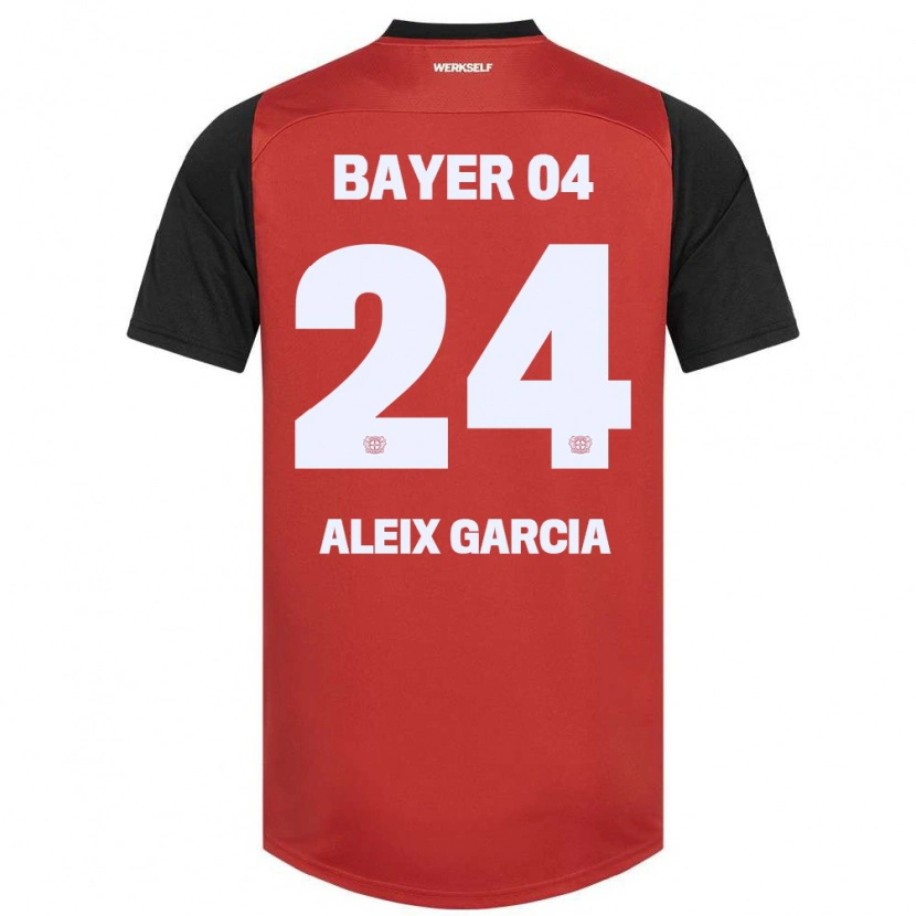 Danxen Enfant Maillot Aleix García #24 Rouge Noir Tenues Domicile 2024/25 T-Shirt