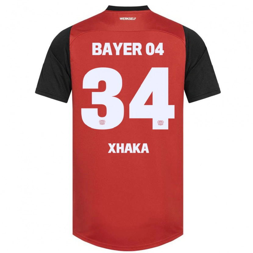 Danxen Enfant Maillot Granit Xhaka #34 Rouge Noir Tenues Domicile 2024/25 T-Shirt