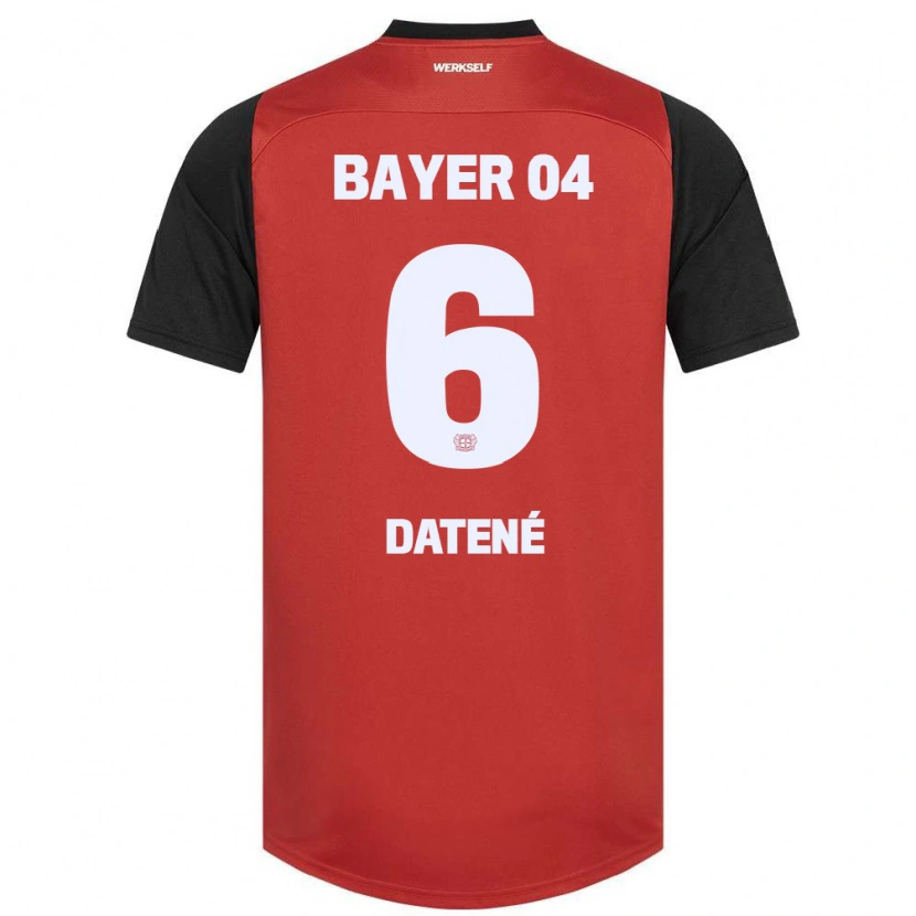 Danxen Enfant Maillot Elia Datené #6 Rouge Noir Tenues Domicile 2024/25 T-Shirt