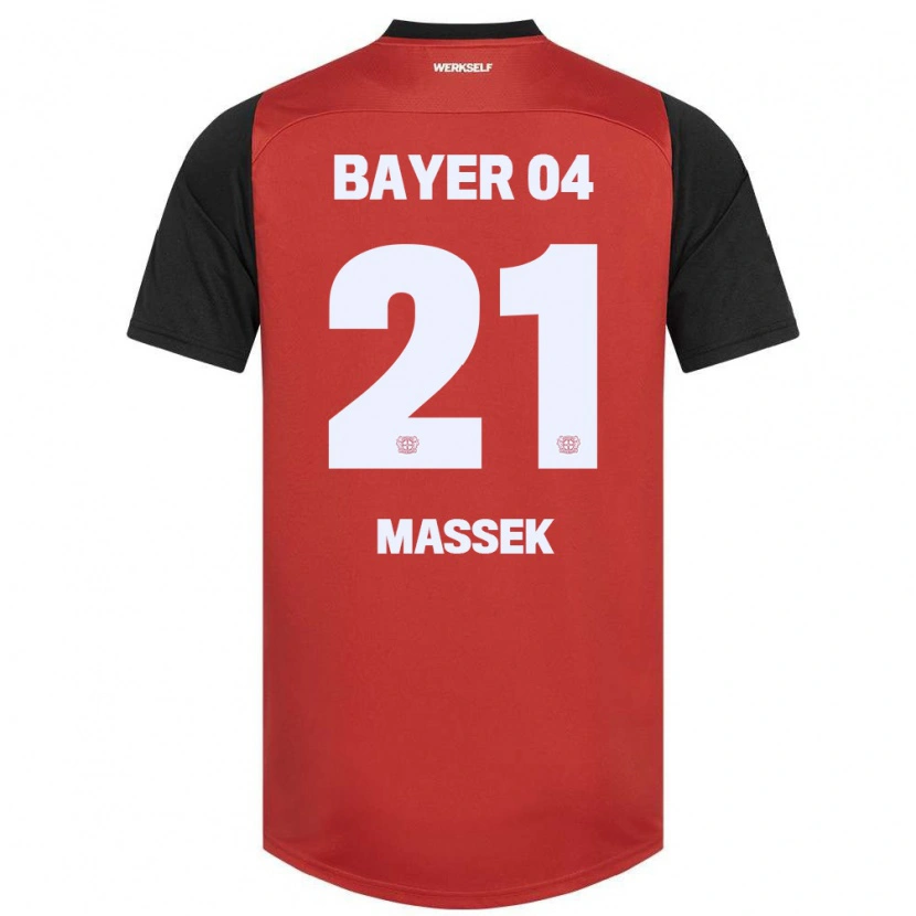 Danxen Enfant Maillot Ivan Massek #21 Rouge Noir Tenues Domicile 2024/25 T-Shirt