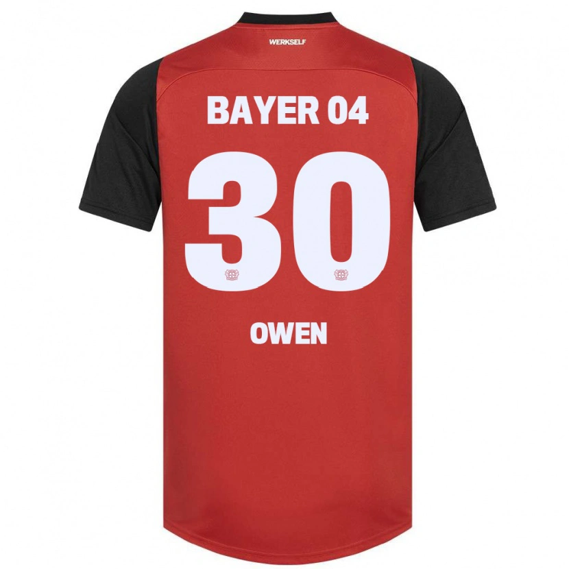 Danxen Enfant Maillot Emmanuel Owen #30 Rouge Noir Tenues Domicile 2024/25 T-Shirt