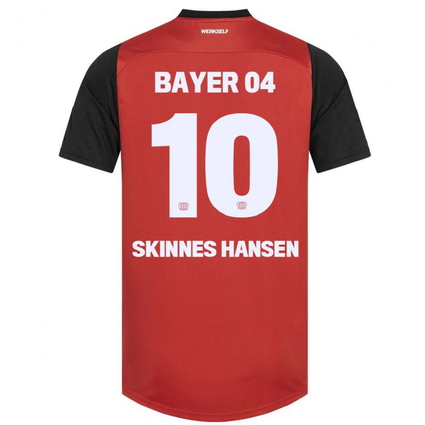 Danxen Enfant Maillot Synne Skinnes Hansen #10 Rouge Noir Tenues Domicile 2024/25 T-Shirt