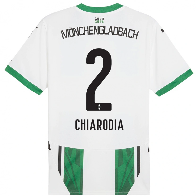 Danxen Enfant Maillot Fabio Chiarodia #2 Blanc Vert Tenues Domicile 2024/25 T-Shirt