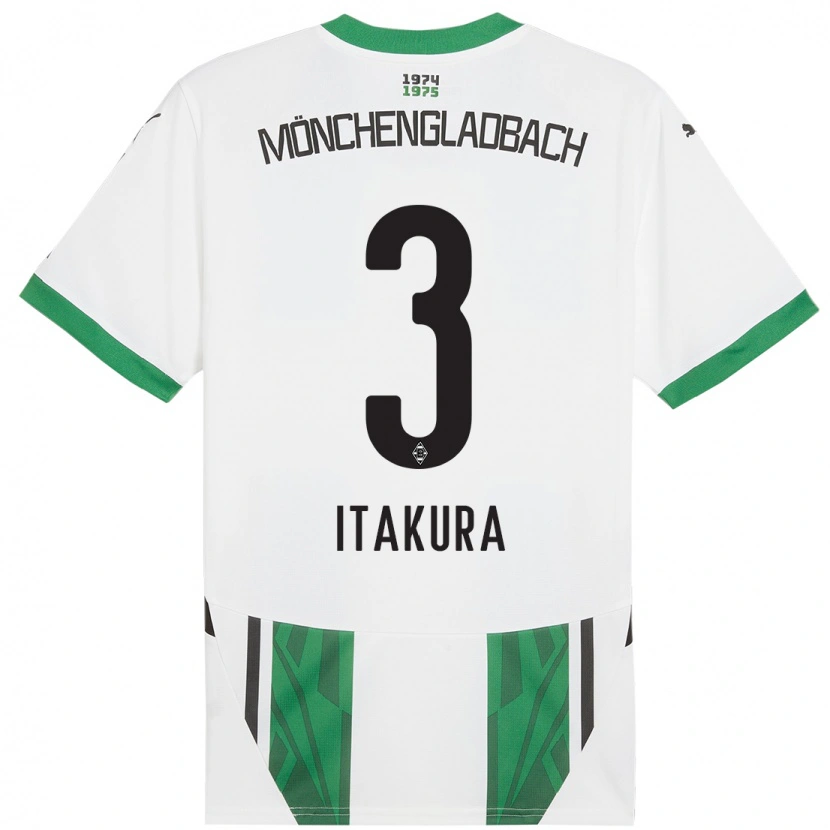 Danxen Enfant Maillot Ko Itakura #3 Blanc Vert Tenues Domicile 2024/25 T-Shirt