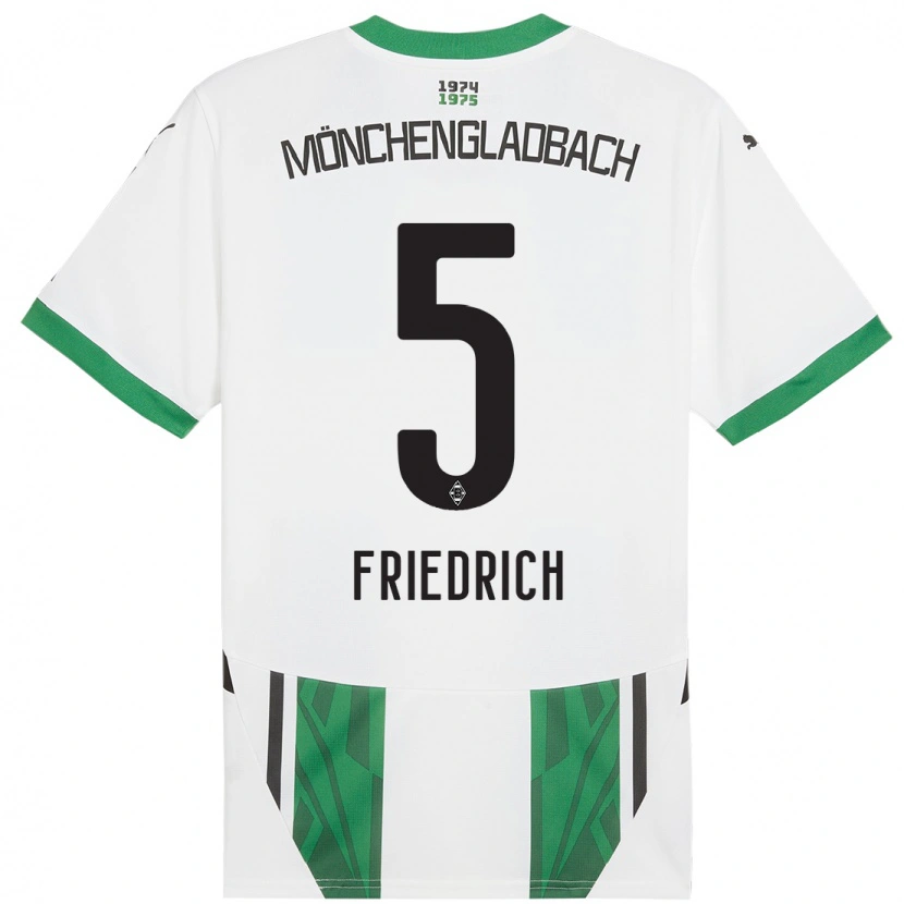 Danxen Enfant Maillot Marvin Friedrich #5 Blanc Vert Tenues Domicile 2024/25 T-Shirt