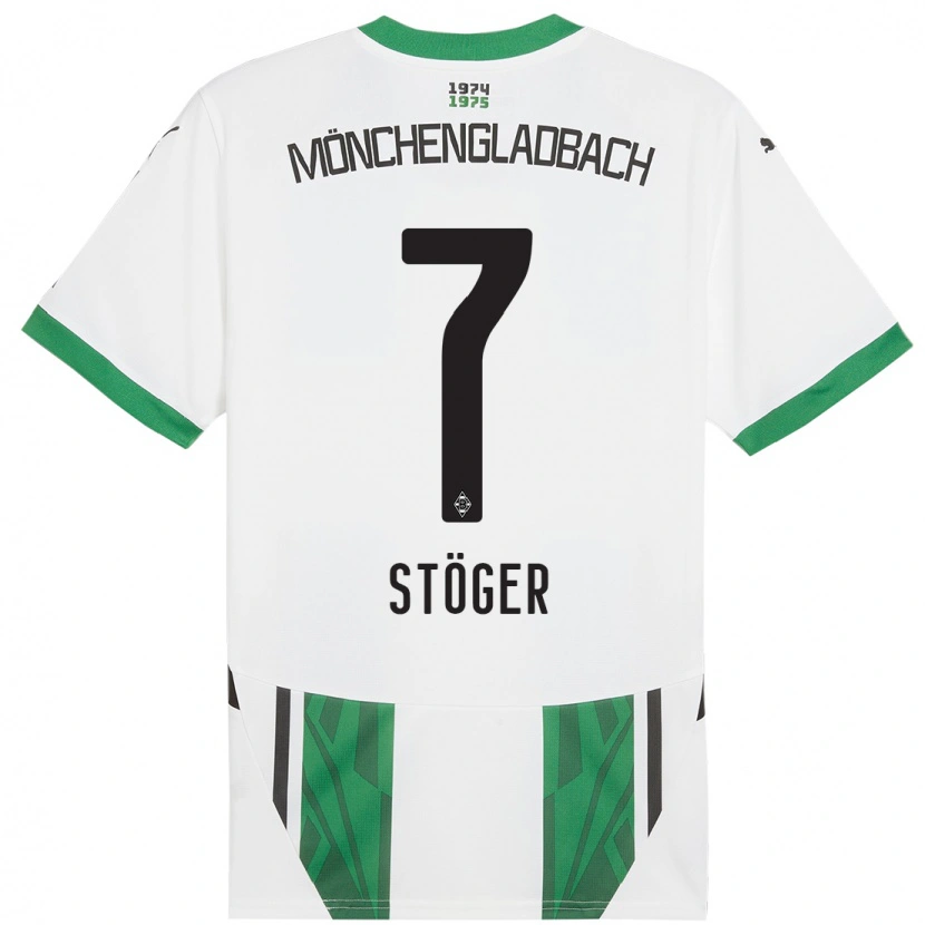 Danxen Enfant Maillot Kevin Stöger #7 Blanc Vert Tenues Domicile 2024/25 T-Shirt