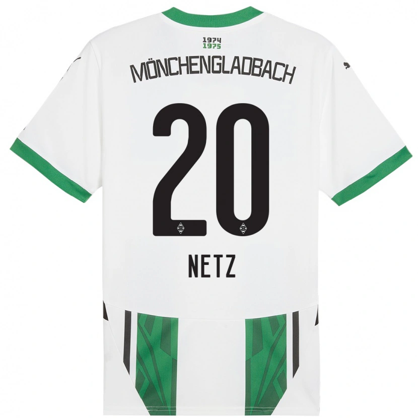 Danxen Enfant Maillot Luca Netz #20 Blanc Vert Tenues Domicile 2024/25 T-Shirt