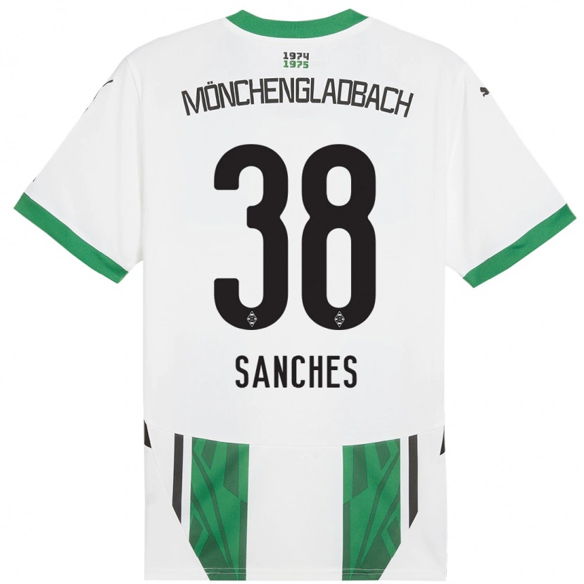 Danxen Enfant Maillot Yvandro Borges Sanches #38 Blanc Vert Tenues Domicile 2024/25 T-Shirt