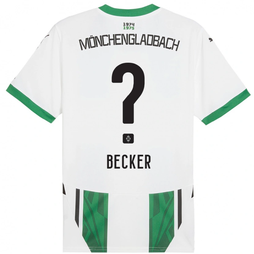 Danxen Enfant Maillot Benjamin Becker #0 Blanc Vert Tenues Domicile 2024/25 T-Shirt