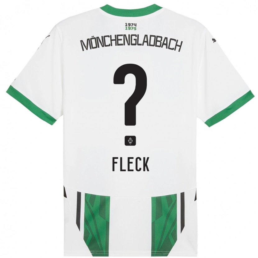 Danxen Enfant Maillot Fritz Fleck #0 Blanc Vert Tenues Domicile 2024/25 T-Shirt