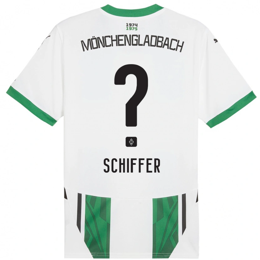 Danxen Enfant Maillot Ben Schiffer #0 Blanc Vert Tenues Domicile 2024/25 T-Shirt