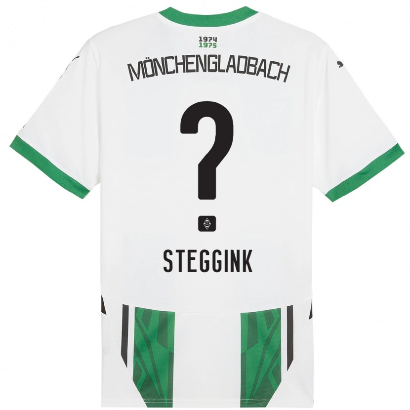 Danxen Enfant Maillot Lennart Steggink #0 Blanc Vert Tenues Domicile 2024/25 T-Shirt