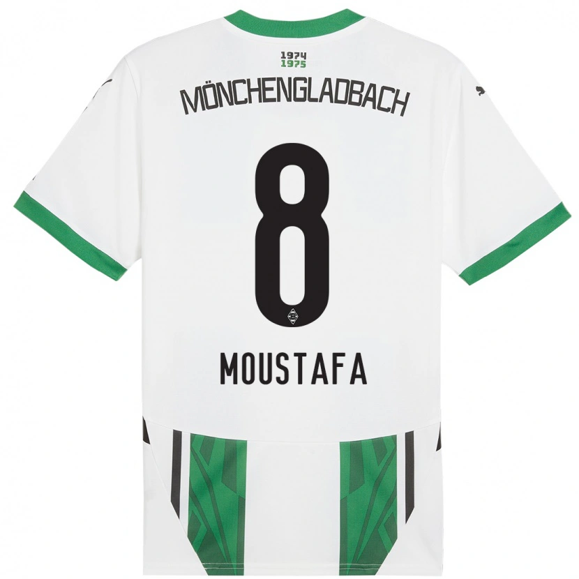 Danxen Enfant Maillot Moustafa Moustafa #8 Blanc Vert Tenues Domicile 2024/25 T-Shirt