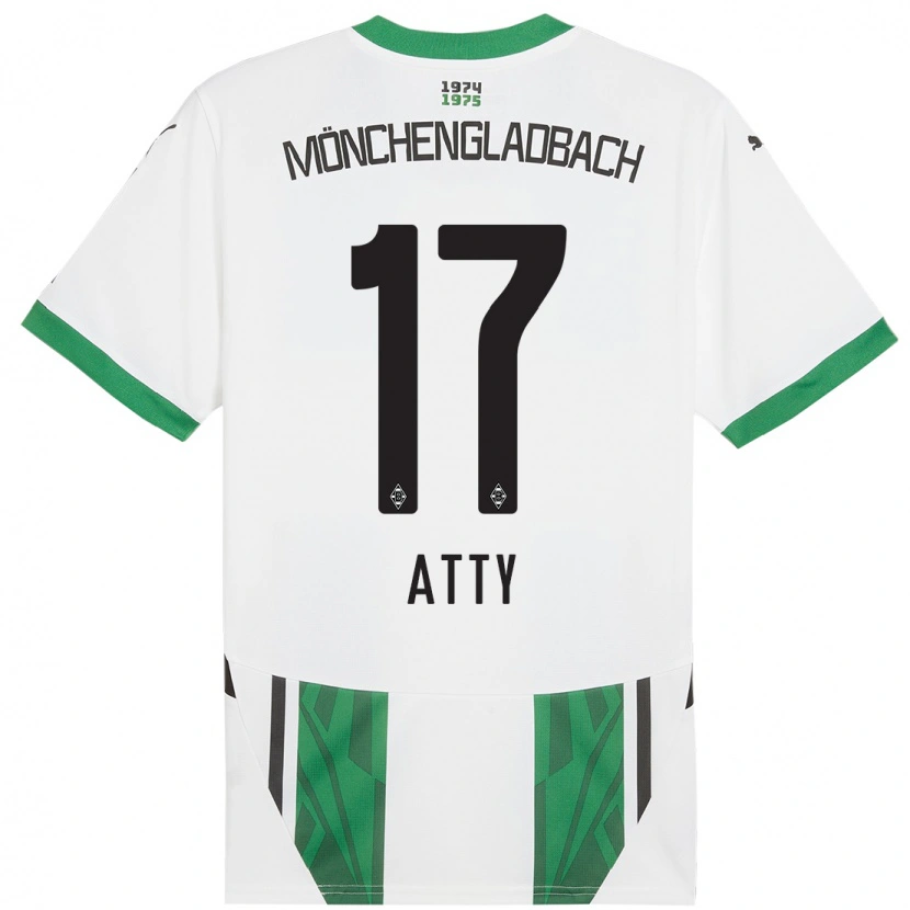 Danxen Enfant Maillot Yassir Atty #17 Blanc Vert Tenues Domicile 2024/25 T-Shirt