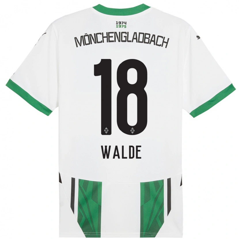 Danxen Enfant Maillot Simon Walde #18 Blanc Vert Tenues Domicile 2024/25 T-Shirt