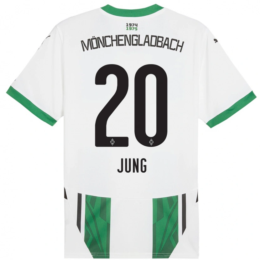 Danxen Enfant Maillot In-Gyom Jung #20 Blanc Vert Tenues Domicile 2024/25 T-Shirt