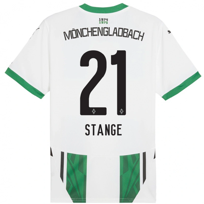 Danxen Enfant Maillot Veit Stange #21 Blanc Vert Tenues Domicile 2024/25 T-Shirt