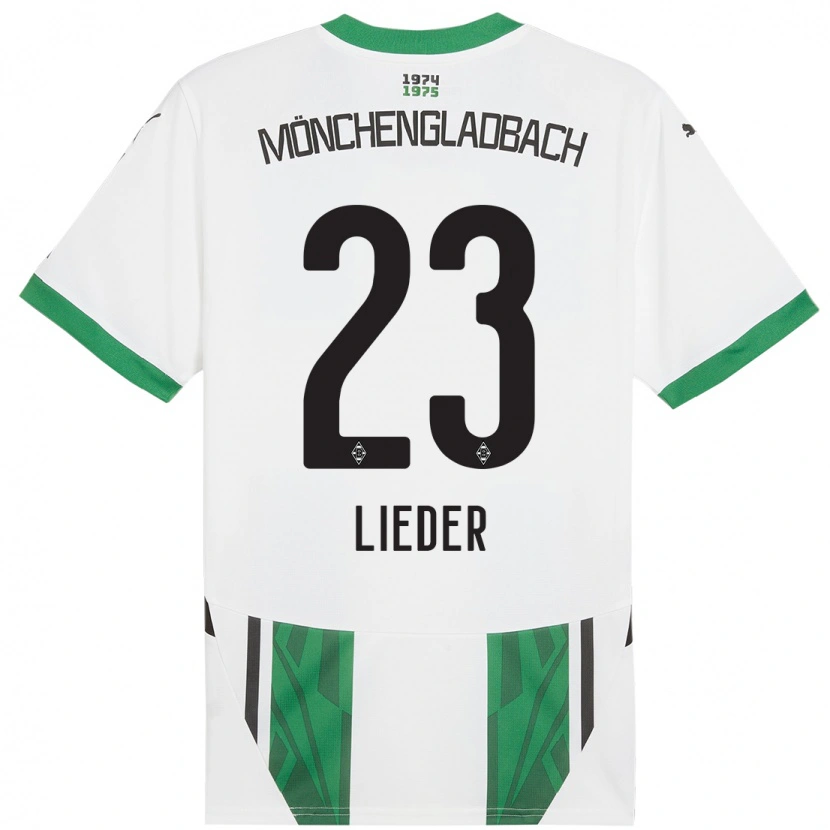 Danxen Enfant Maillot Michel Lieder #23 Blanc Vert Tenues Domicile 2024/25 T-Shirt