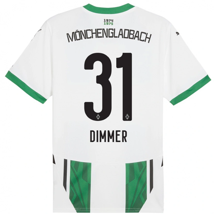 Danxen Enfant Maillot Florian Dimmer #31 Blanc Vert Tenues Domicile 2024/25 T-Shirt