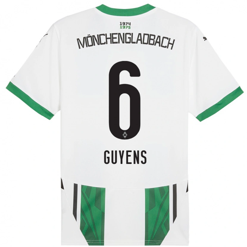 Danxen Enfant Maillot Emily Guyens #6 Blanc Vert Tenues Domicile 2024/25 T-Shirt