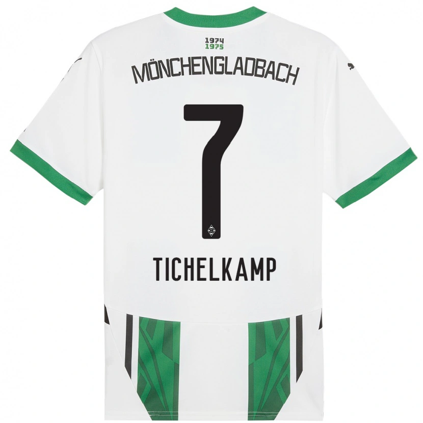 Danxen Enfant Maillot Emily Tichelkamp #7 Blanc Vert Tenues Domicile 2024/25 T-Shirt