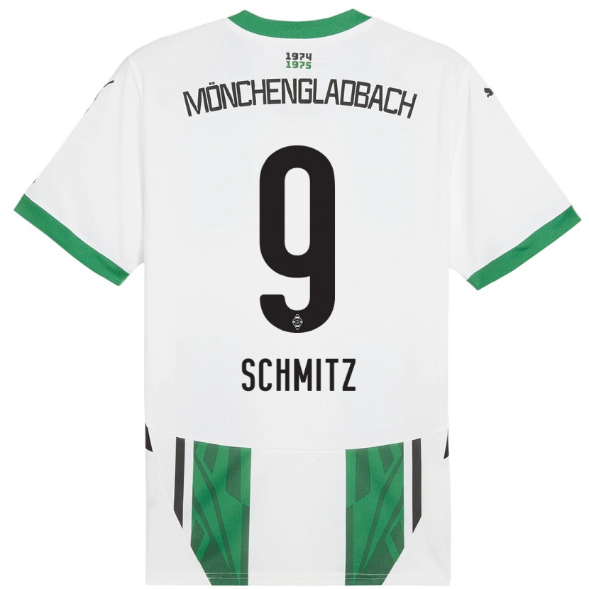 Danxen Enfant Maillot Sarah Schmitz #9 Blanc Vert Tenues Domicile 2024/25 T-Shirt