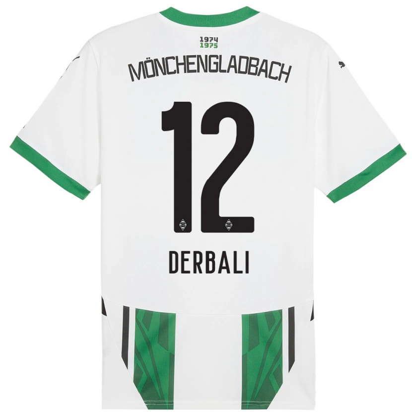 Danxen Enfant Maillot Louisa Derbali #12 Blanc Vert Tenues Domicile 2024/25 T-Shirt