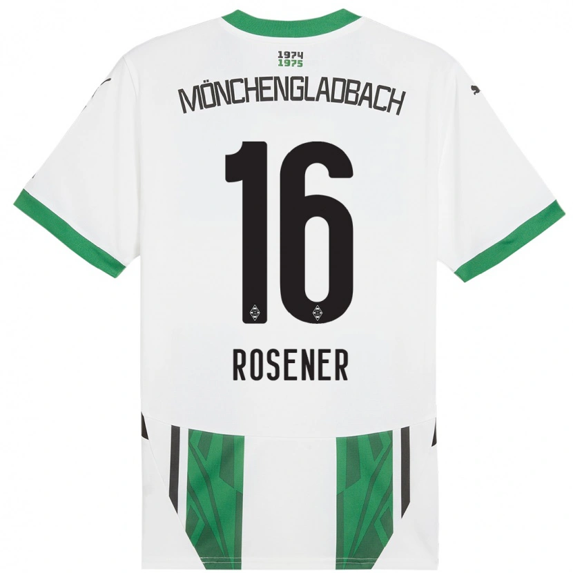 Danxen Enfant Maillot Chiara Rösener #16 Blanc Vert Tenues Domicile 2024/25 T-Shirt