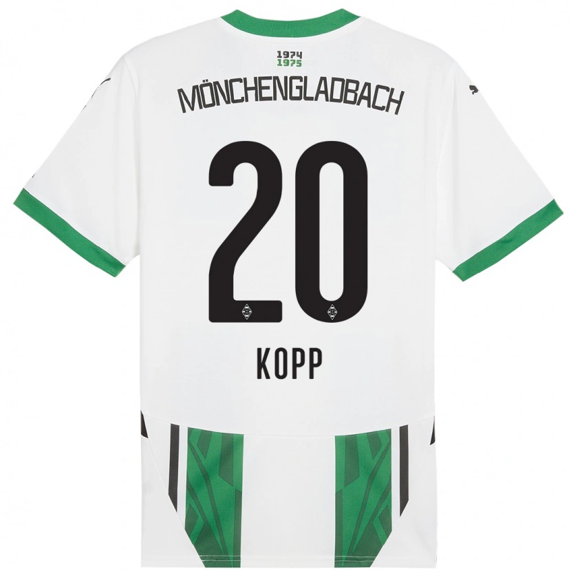 Danxen Enfant Maillot Leonie Köpp #20 Blanc Vert Tenues Domicile 2024/25 T-Shirt