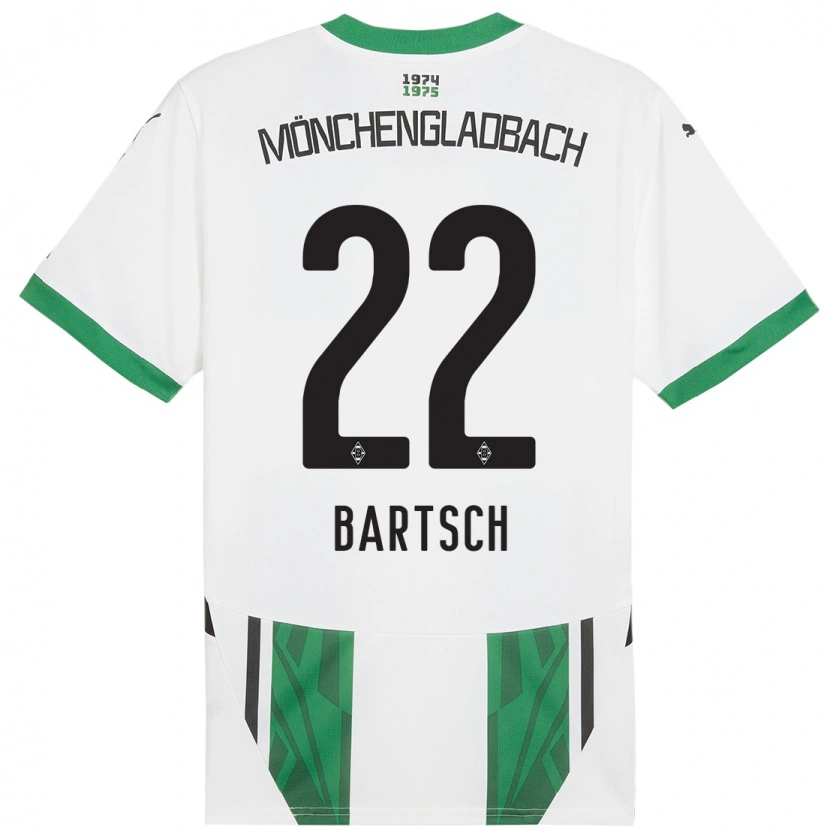 Danxen Enfant Maillot Kristina Bartsch #22 Blanc Vert Tenues Domicile 2024/25 T-Shirt