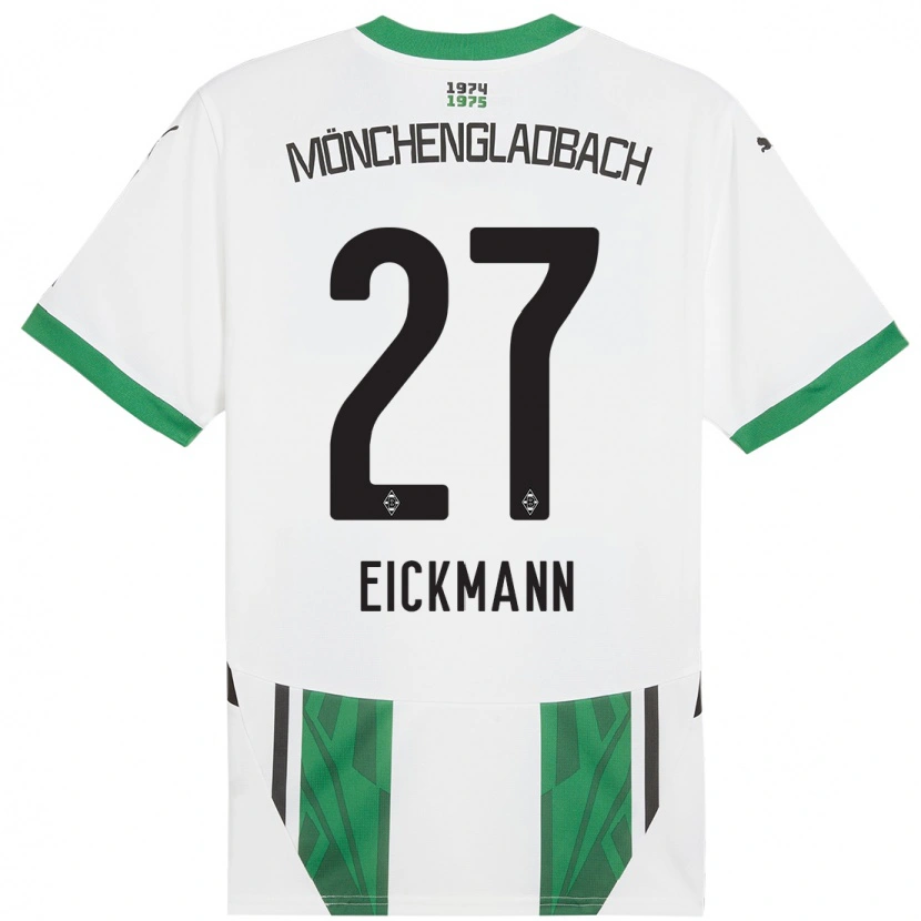 Danxen Enfant Maillot Mia Eickmann #27 Blanc Vert Tenues Domicile 2024/25 T-Shirt