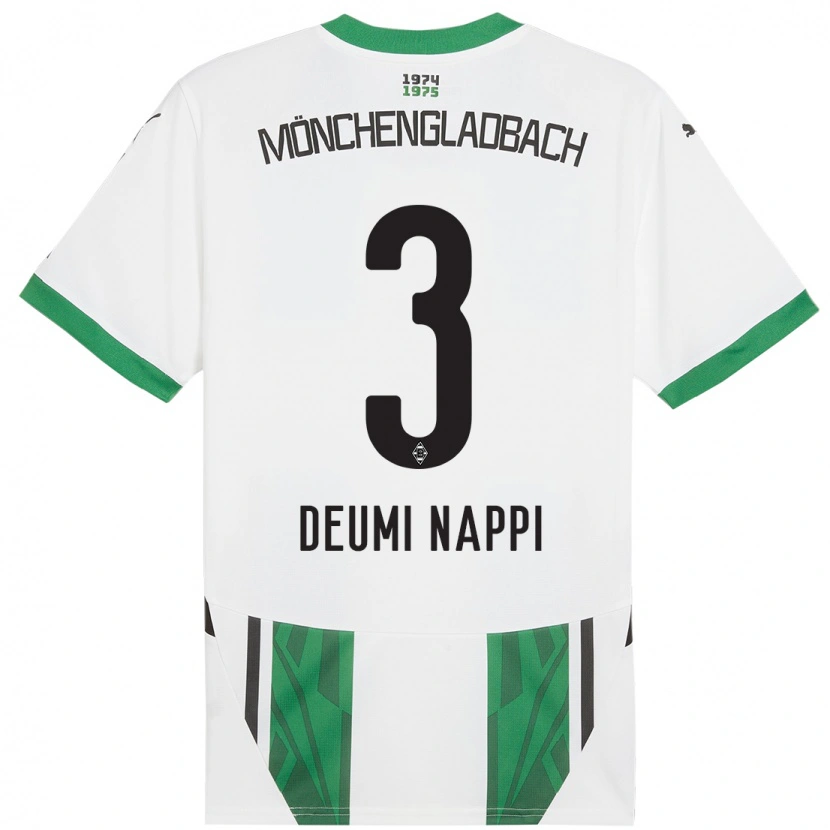 Danxen Enfant Maillot Dimitrie Deumi Nappi #3 Blanc Vert Tenues Domicile 2024/25 T-Shirt