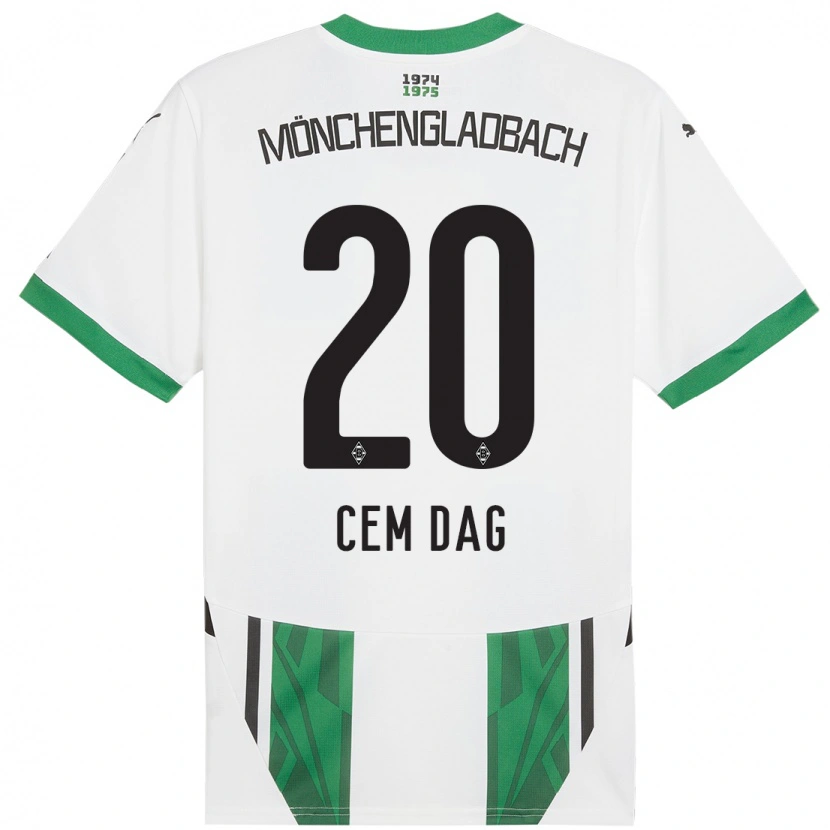 Danxen Enfant Maillot Cem Dag #20 Blanc Vert Tenues Domicile 2024/25 T-Shirt